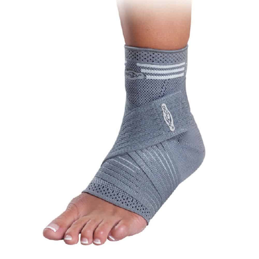 Image of a strapped ankle for tendonitis ankle