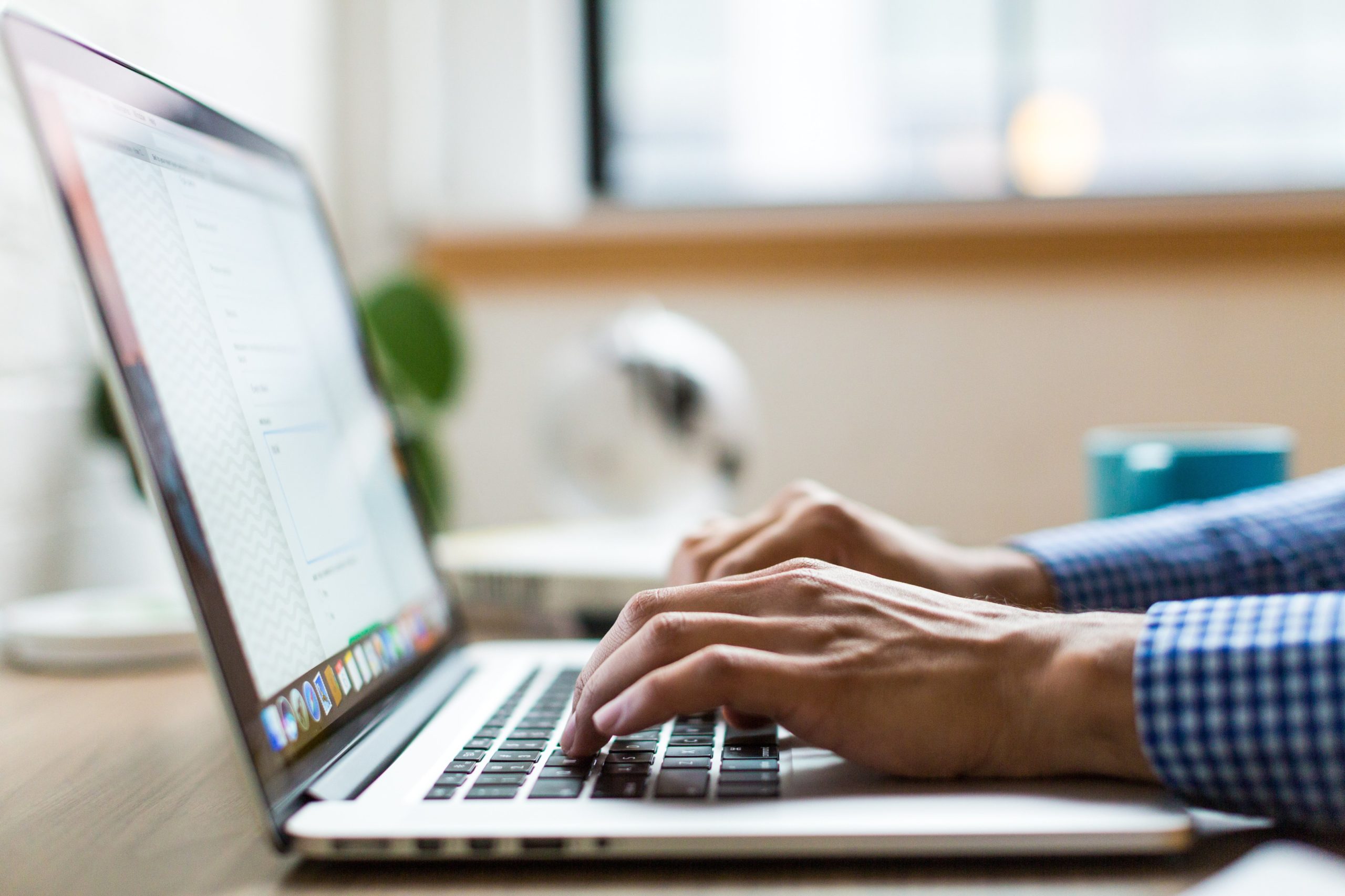 Picture of hands on laptop