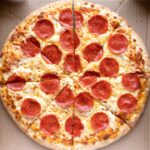 pepperoni pizza in box