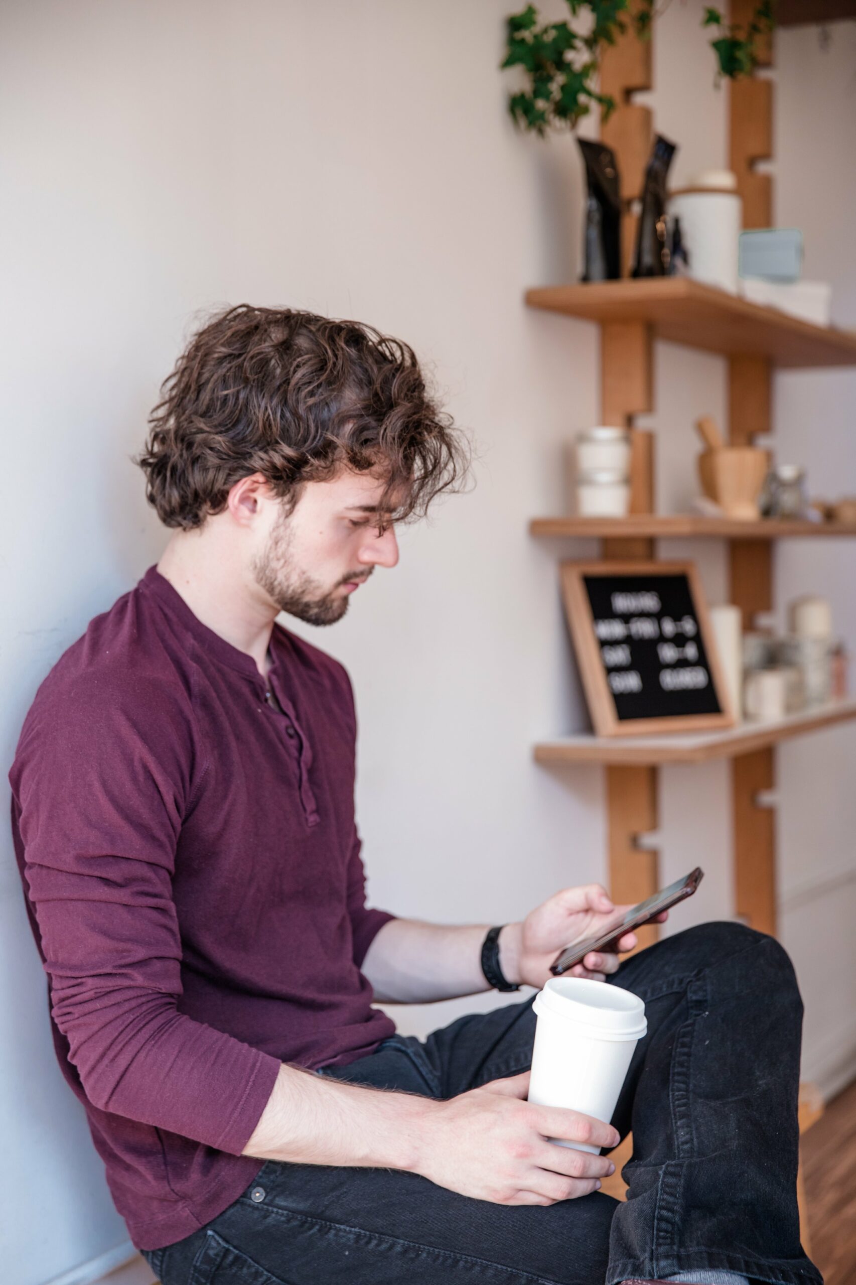 Man sitting with poor posture