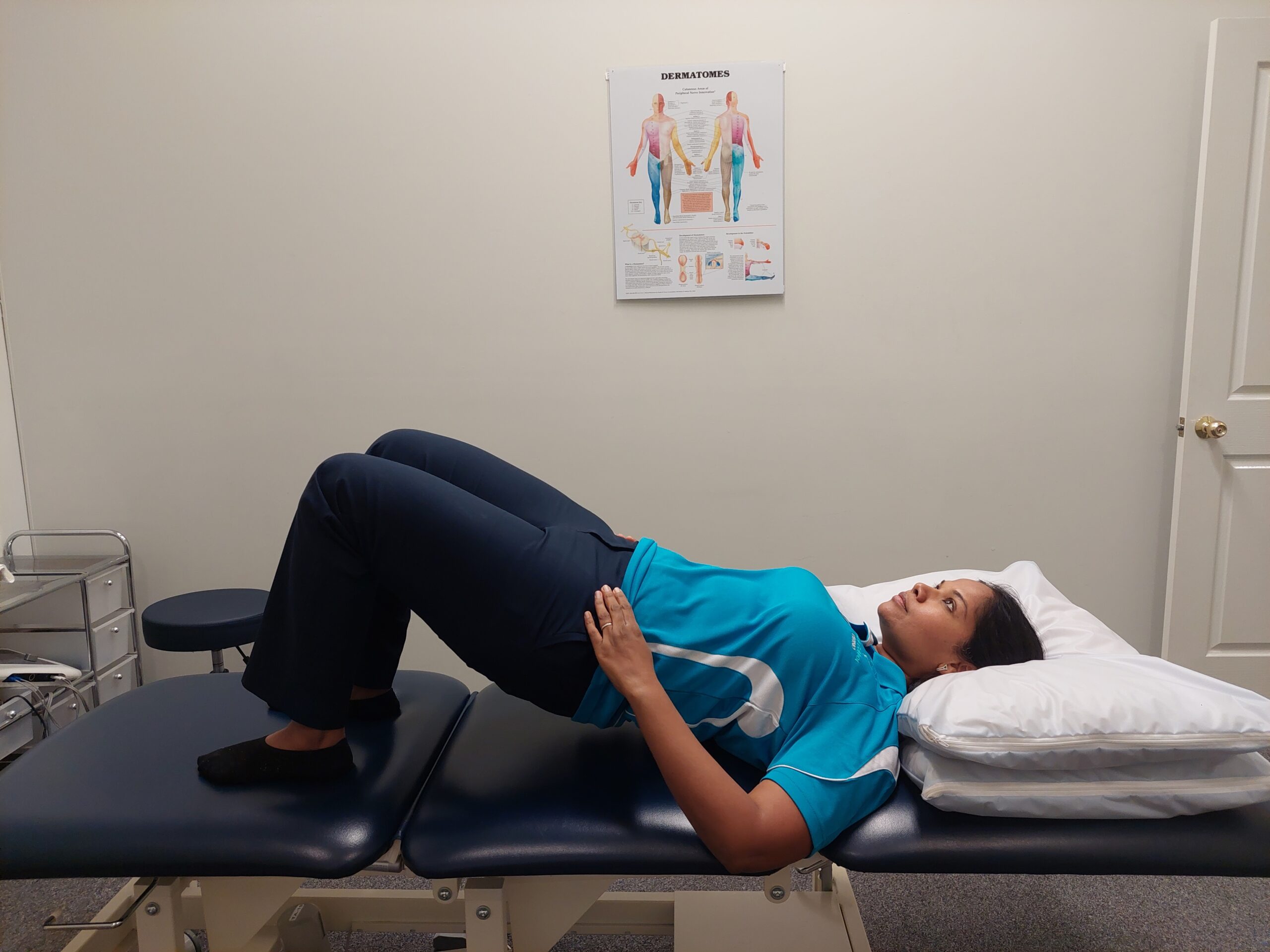 image of a woman doing pelvic floor strengthening exercises