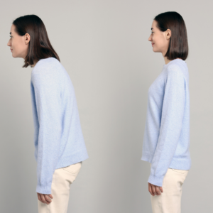 A woman with bad posture